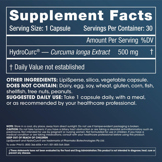 Close-up of ProHealth HydroCurc veggie capsules for easy daily dosing.
