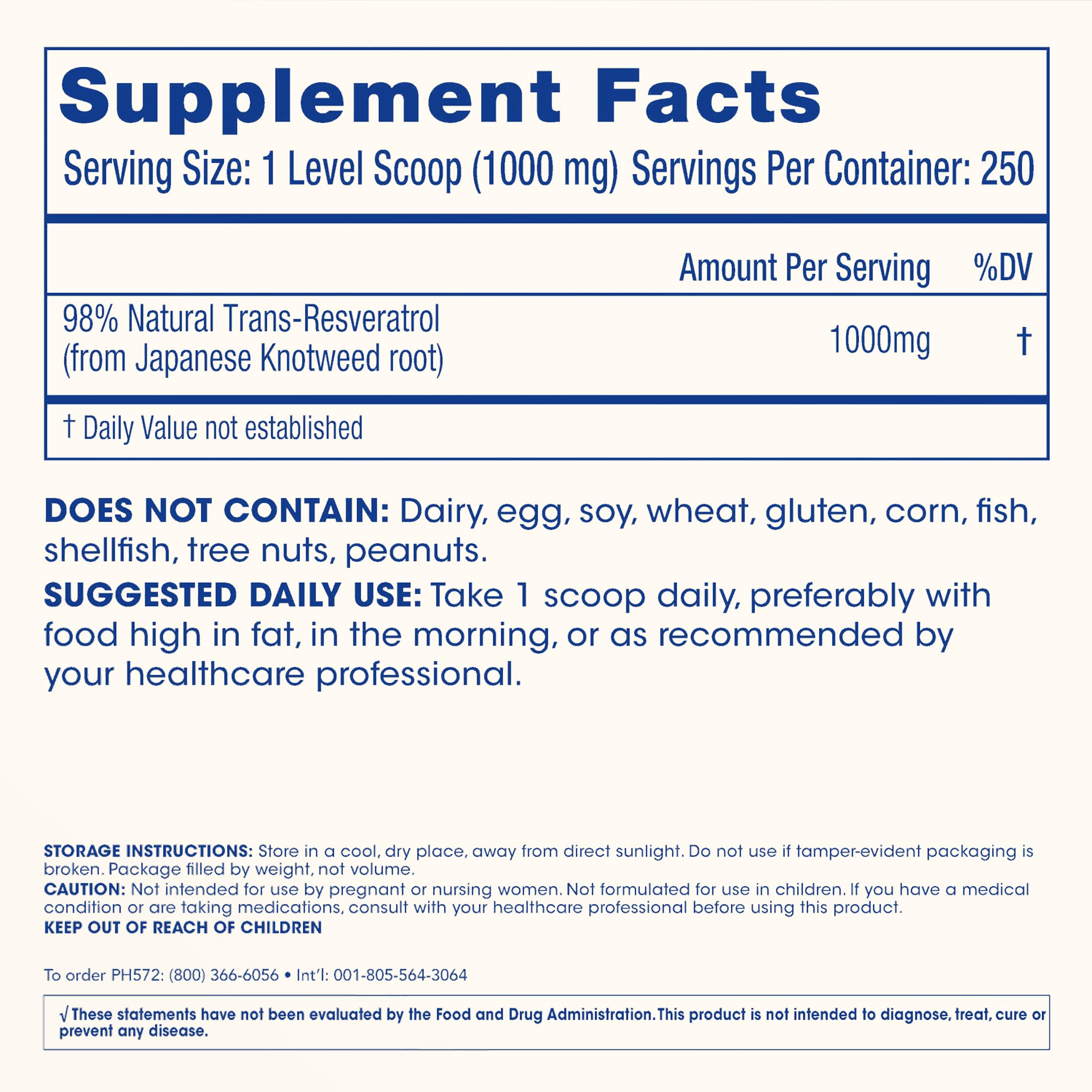 Tabletop shot of ProHealth Longevity Trans-Resveratrol powder for wellness routines.