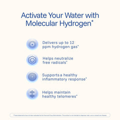 ProHealth Hydrogen Longevity tablet being added to a glass of water