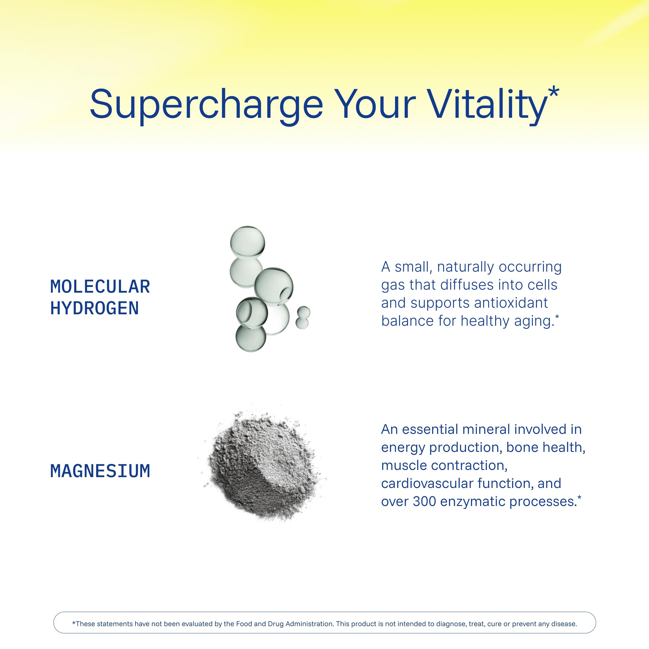 ProHealth Hydrogen Longevity tablets with 80 mg magnesium for minerals