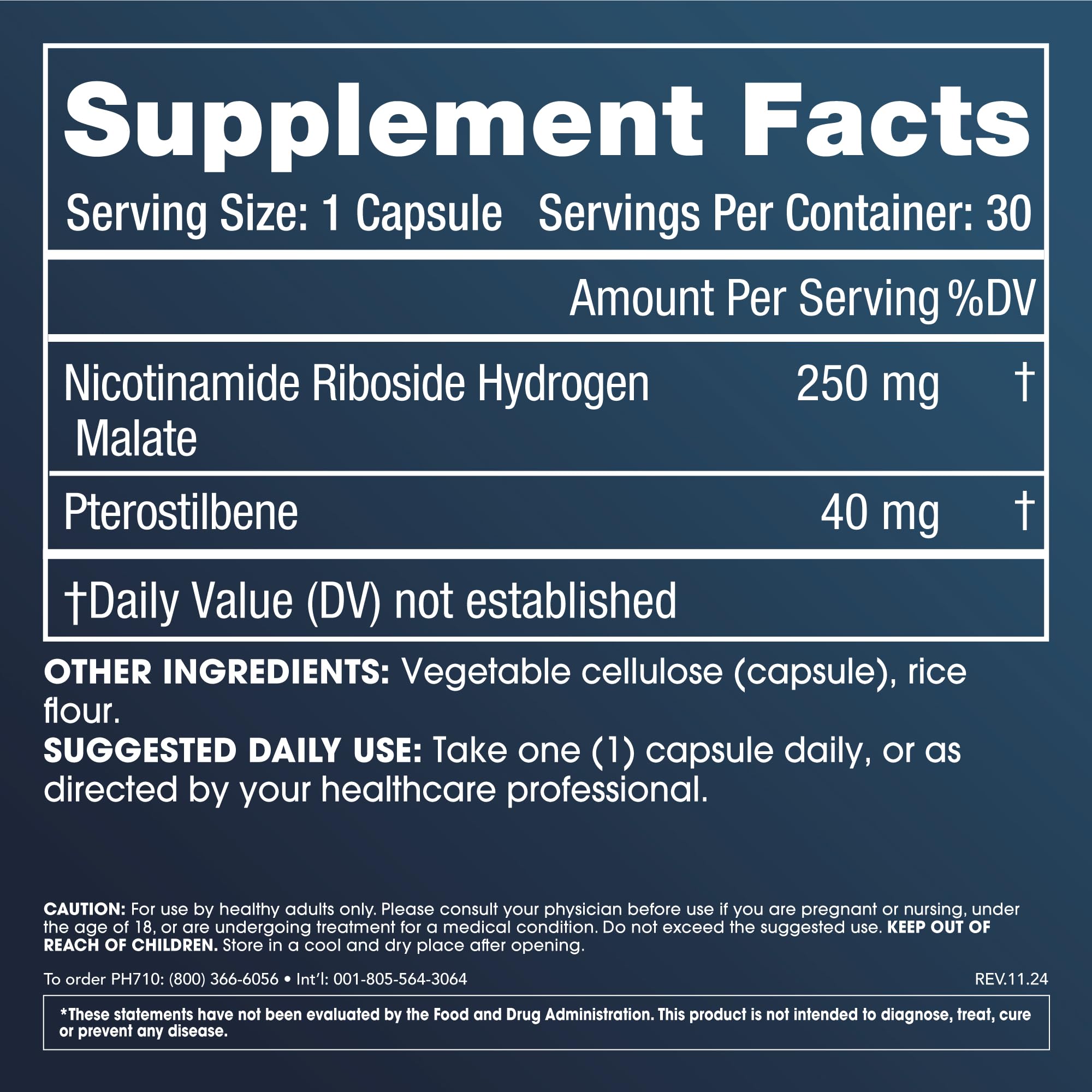 ProHealth Nicotinamide Riboside + Pterostilbene capsules ready for daily use to support energy balance.