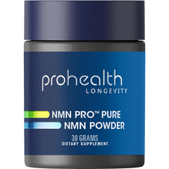ProHealth NMN Pro Powder bottle shows high‑purity NAD+ support and trusted USA manufacturing.