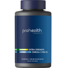 ProHealth Omega-3 bottle front view highlighting high potency EPA and DHA