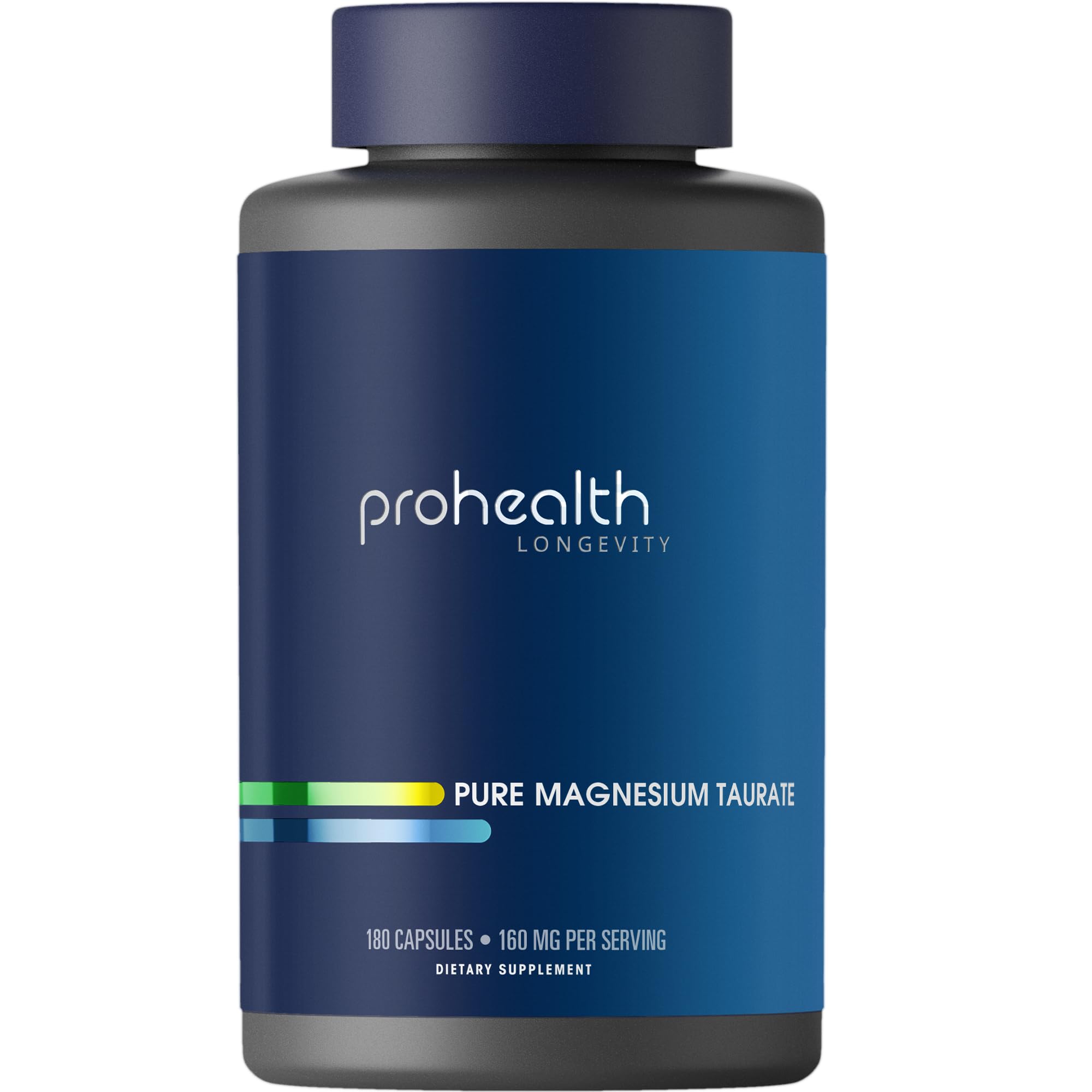 ProHealth Pure Magnesium Taurate bottle with capsules promotes overall wellness potential.