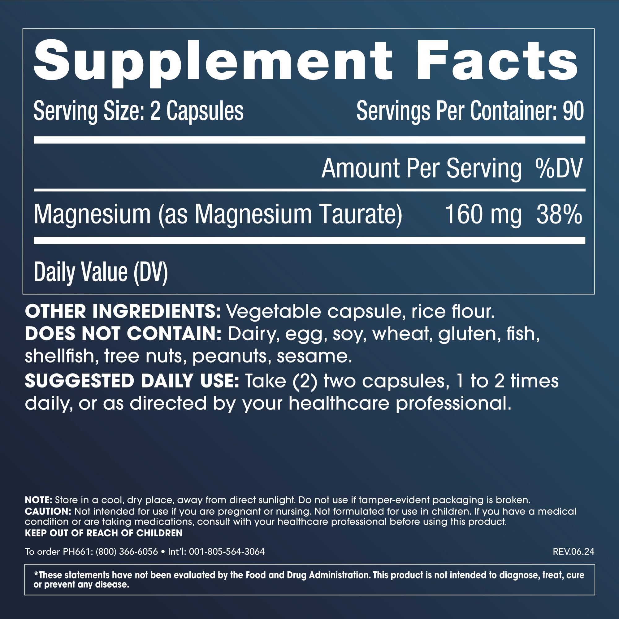 Close-up of ProHealth Pure Magnesium Taurate capsules showing smooth texture and convenient dosing.