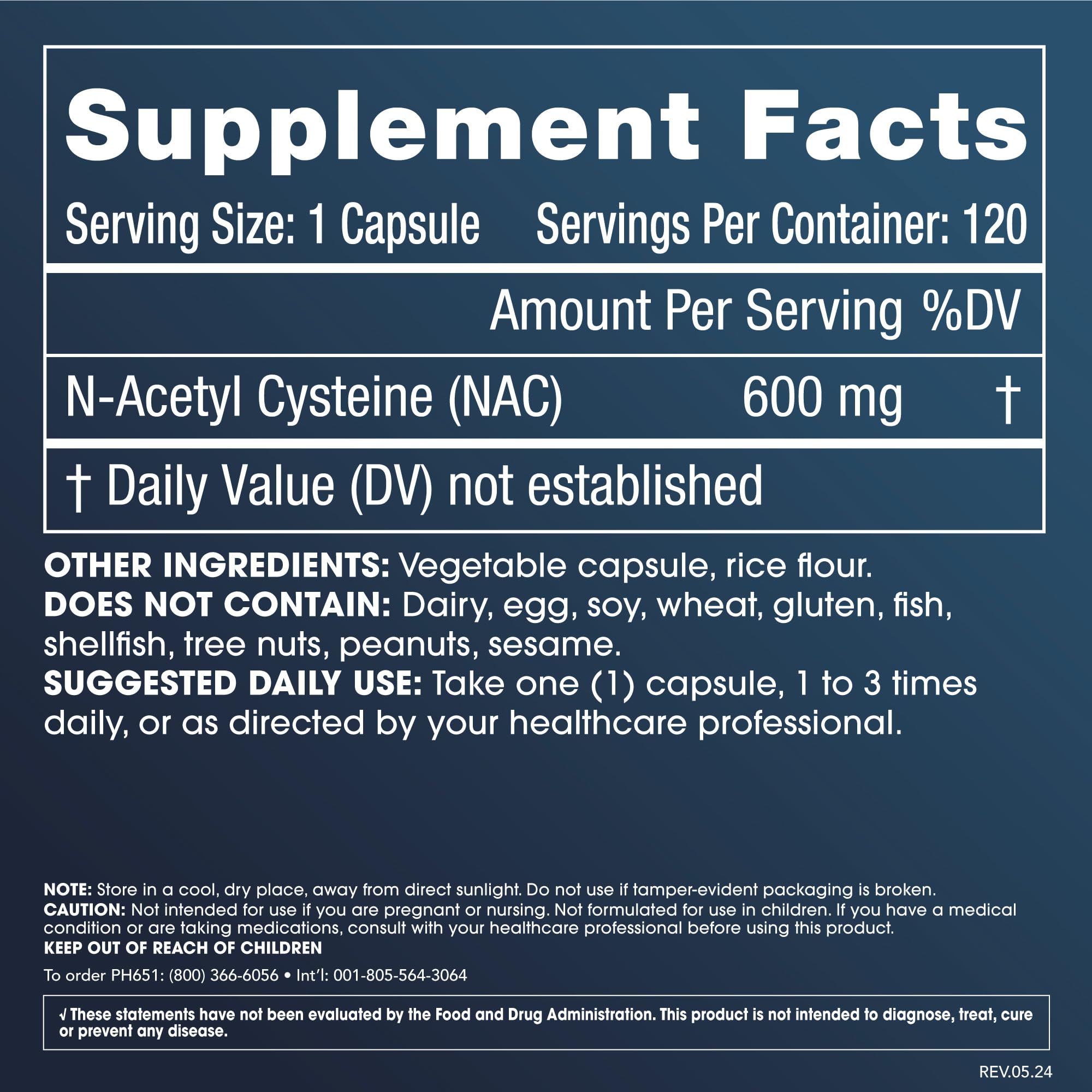 ProHealth NAC 600 mg bottle front highlighting antioxidant-friendly capsule design.