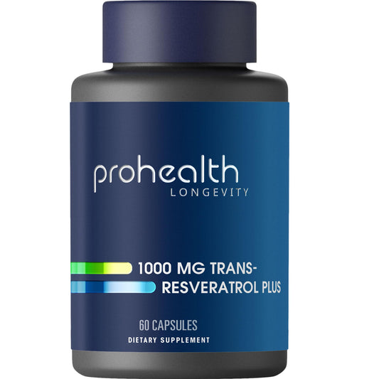 ProHealth Resveratrol bottle on a clean surface, ready for daily supplementation.
