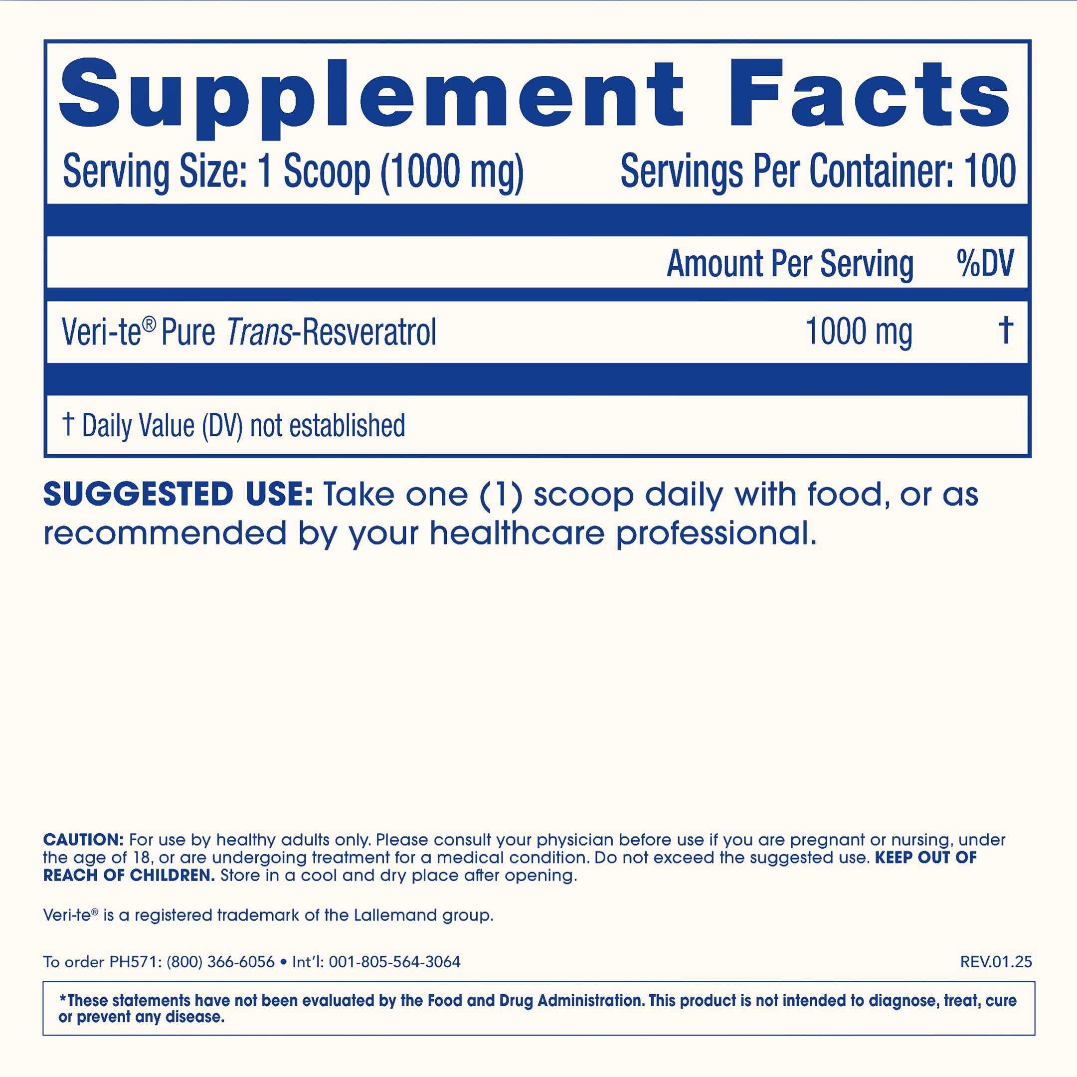 ProHealth Trans-Resveratrol powder in a pour-friendly container for easy use.