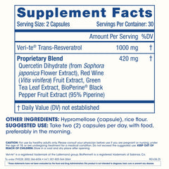 ProHealth Trans-Resveratrol Plus third-party lab seal indicates tested purity.