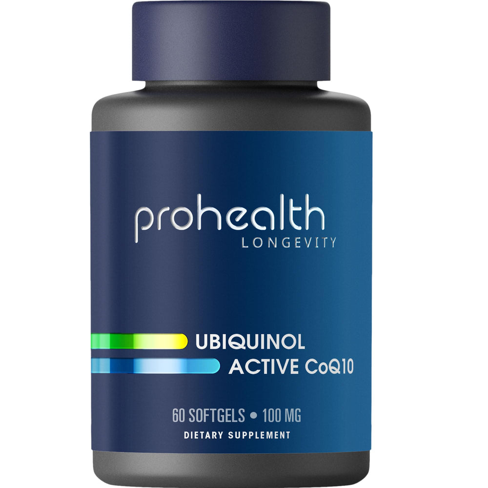 ProHealth Ubiquinol CoQ-10 softgels close-up for easy daily use and energy support.