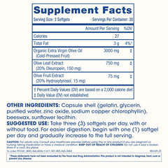 ProHealth Ultimate Olive Oil+ softgels label shows ingredients and usage for trusted daily routine
