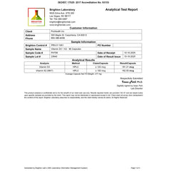 ProHealth label close-up with VegD3 and MK-7 details for quality and safety.