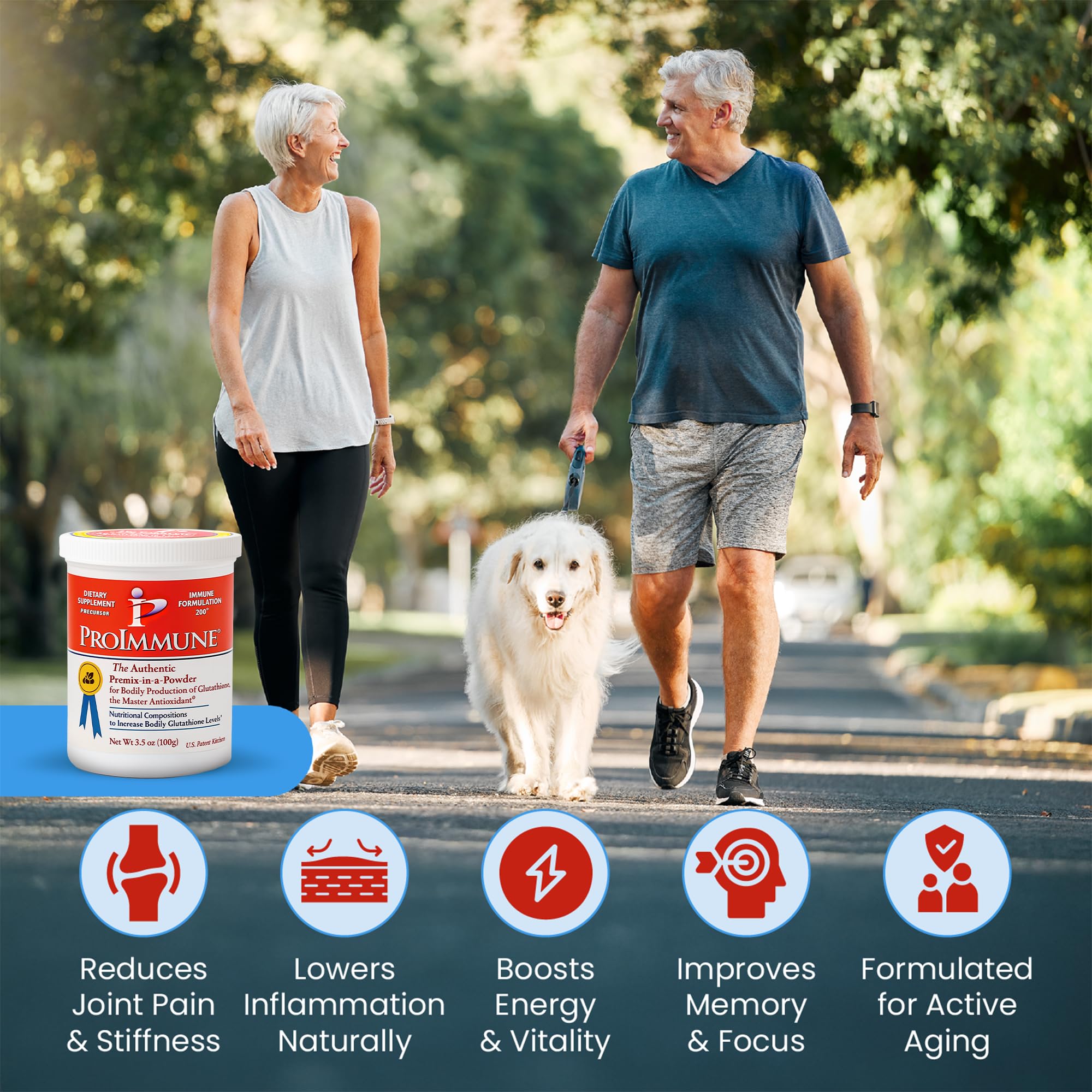 ProImmune glutathione powder dissolving in water demonstrates quick, versatile mixing.