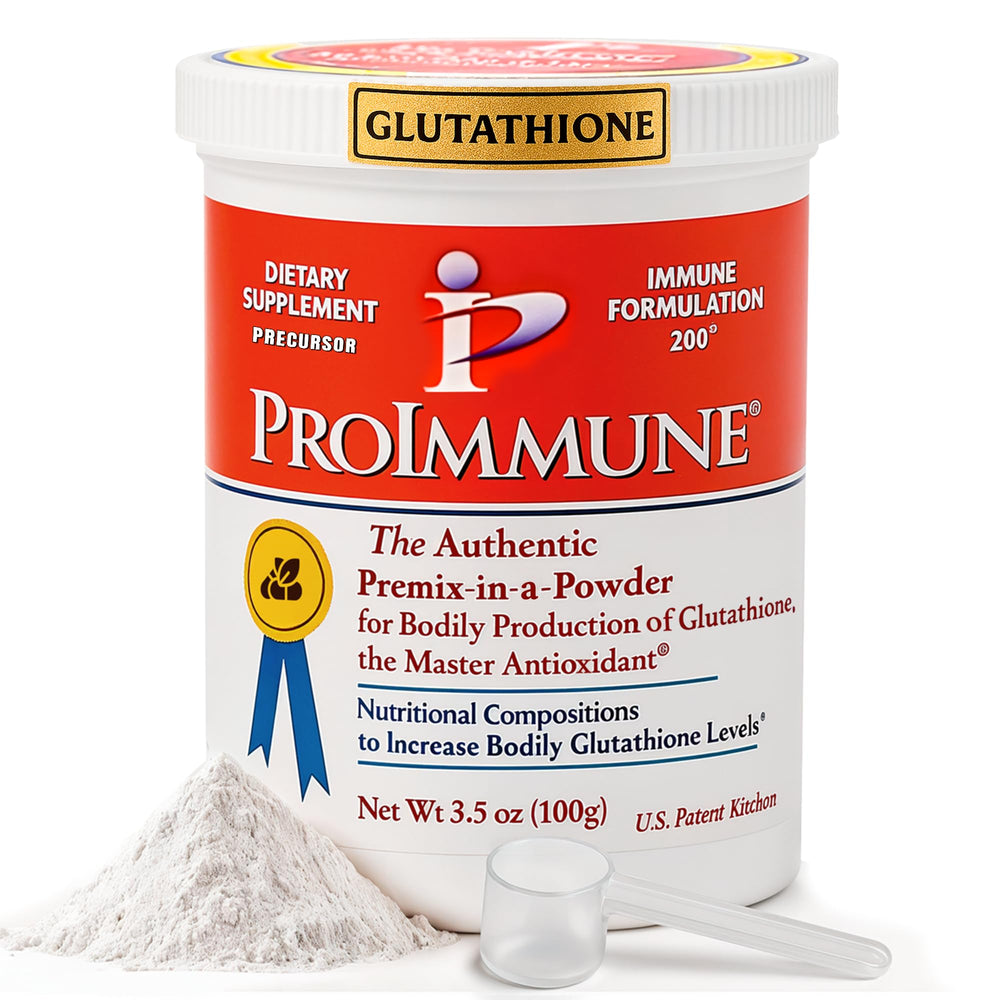 ProImmune Glutathione Supplement bottle front with a clean label for daily antioxidant support.