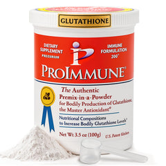 ProImmune Glutathione Supplement bottle front with a clean label for daily antioxidant support.