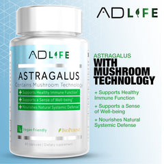 Project AD Astragalus bottle pour showing simple daily dosage.