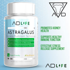 Project AD Astragalus label close-up highlighting ingredients.