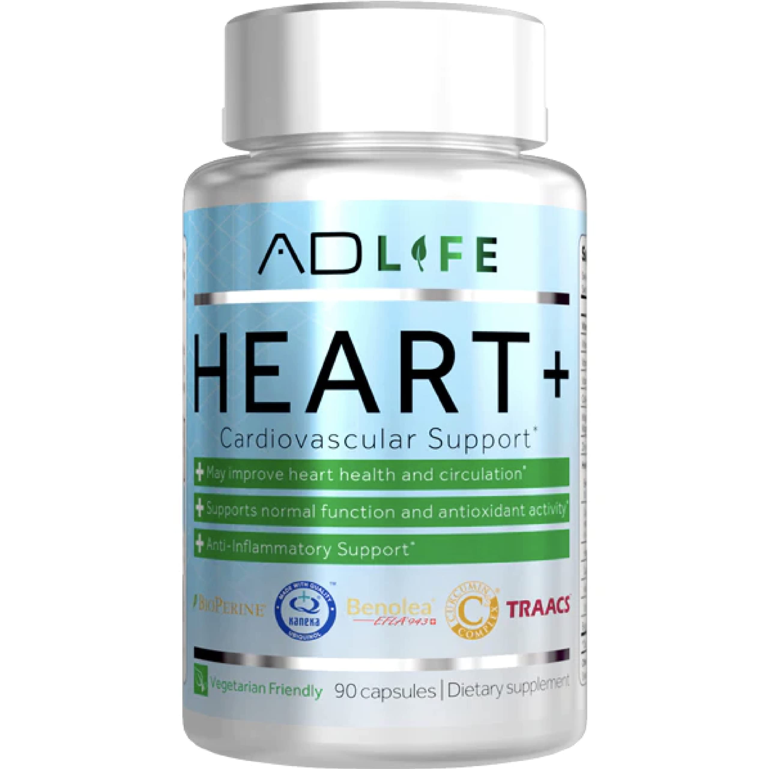 Project AD Heart+ bottle front view showing heart health support for athletes