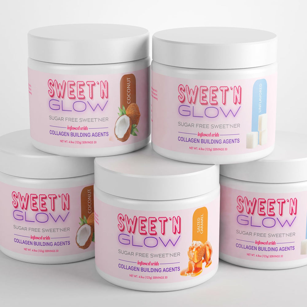 Project Ad Sweet N Glow packaging shown on a minimalist vanity