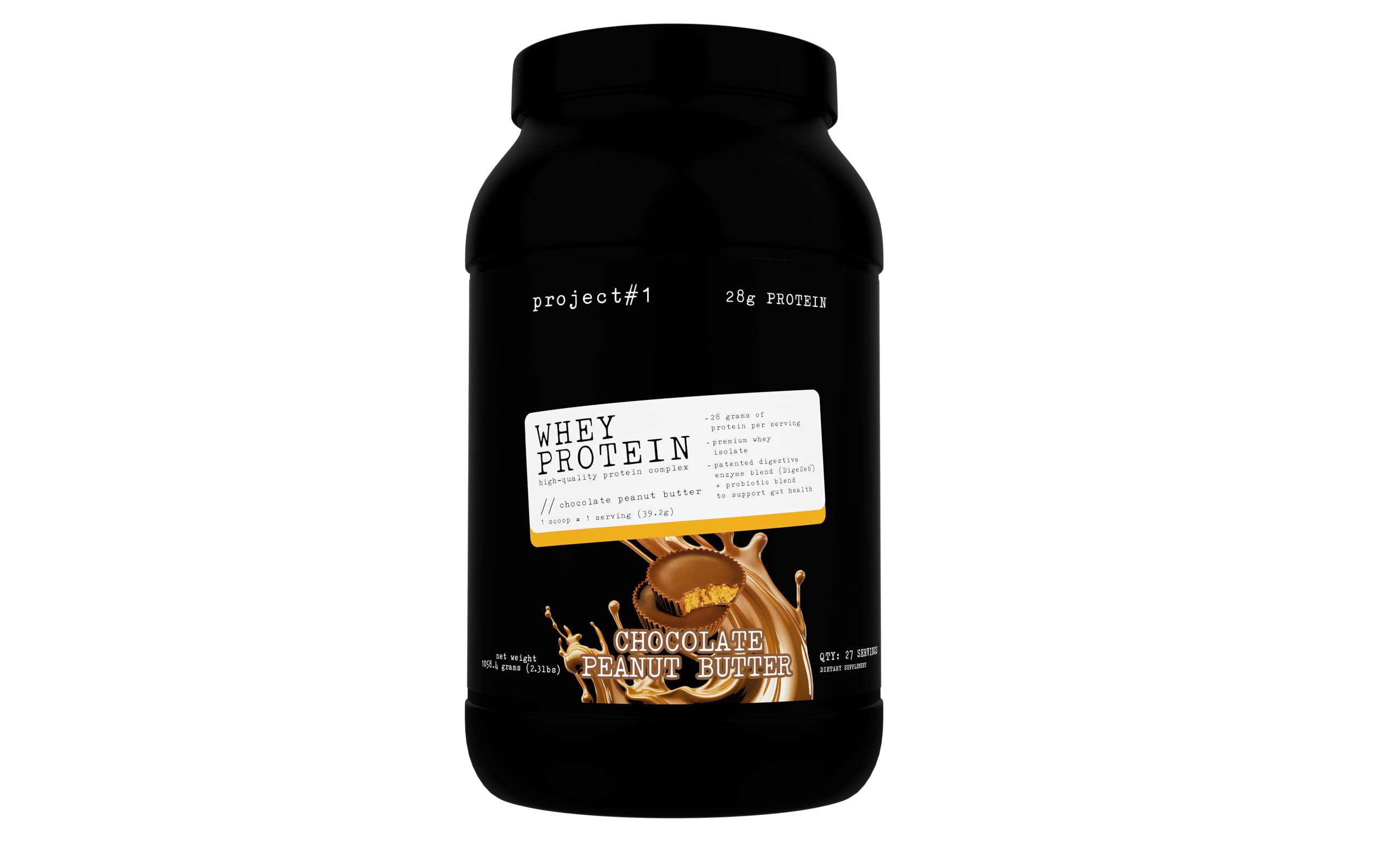 Project #1 Whey Protein Plus bottle showcasing premium whey isolate for fast recovery.