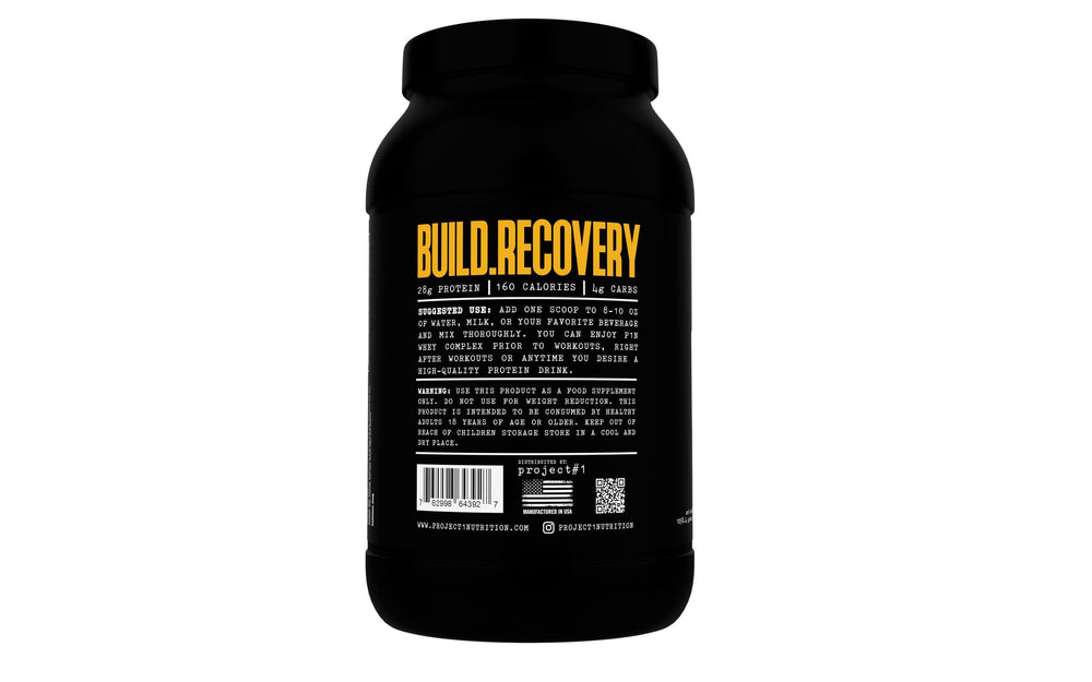 Shake prepared with Project #1 Whey Protein Plus for post-workout recovery.