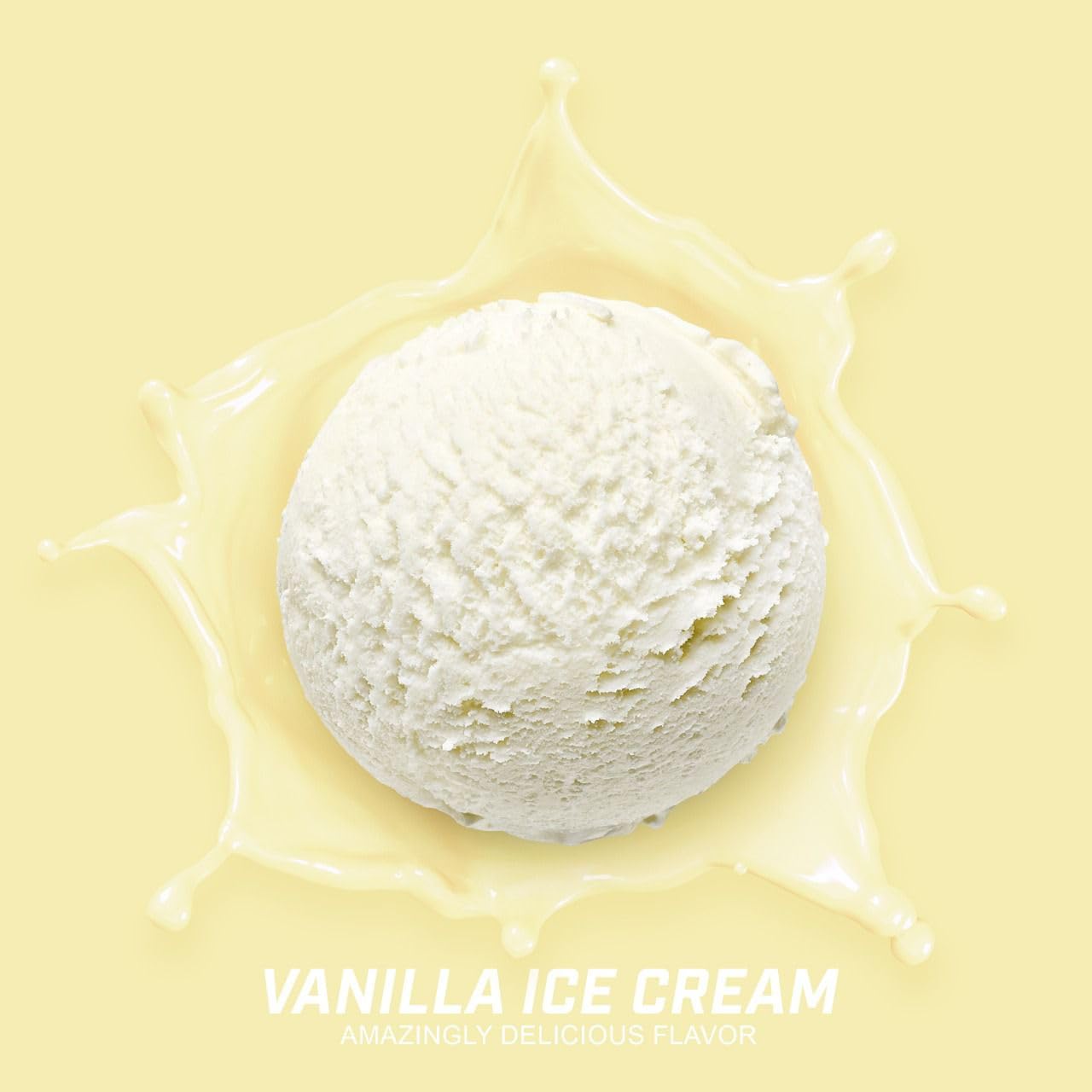 ProLab Whey Isolate Vanilla Ice Cream scoop demonstrates convenient serving size.
