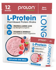 Prolon Longevity berry protein packet for quick plant-based nutrition.