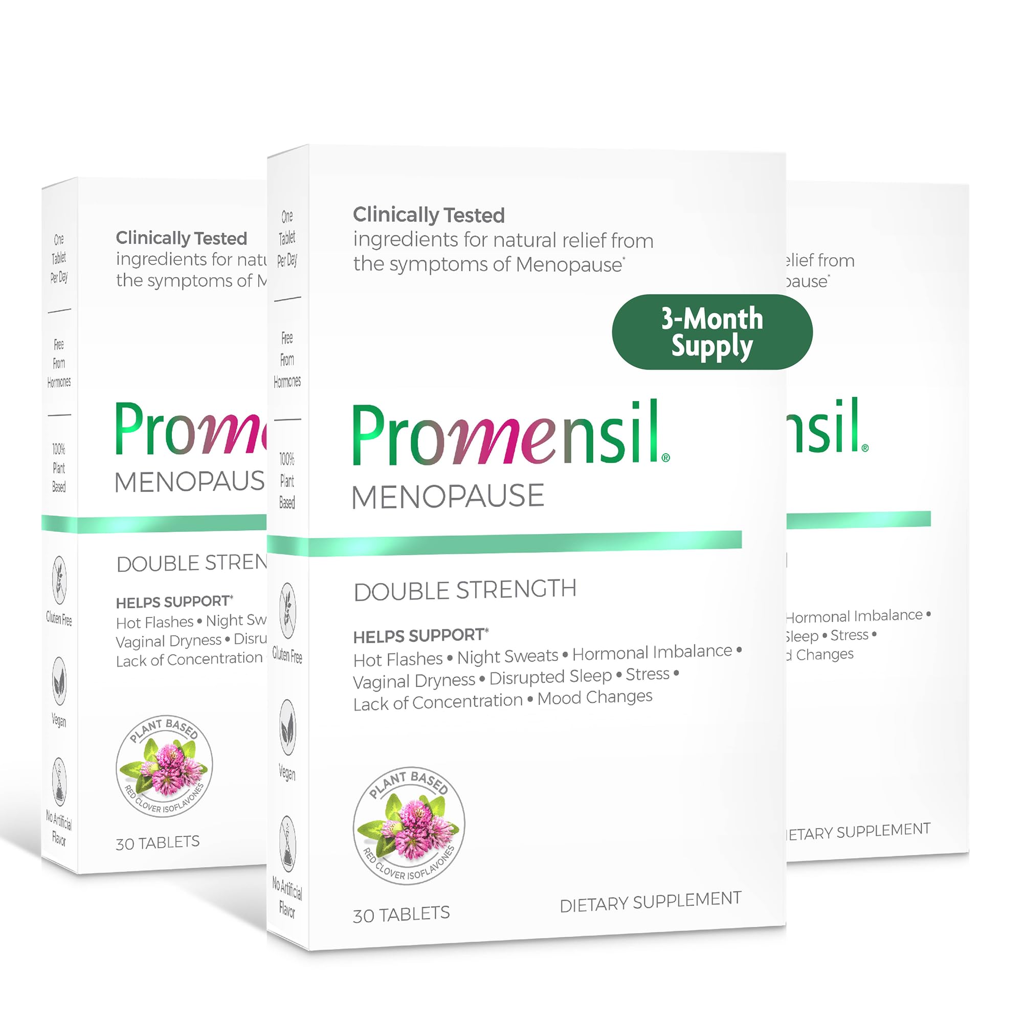 Promensil Double Strength bottle front for potential hot flash support.
