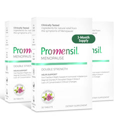 Promensil Double Strength bottle front for potential hot flash support.
