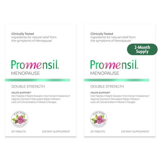 Promensil double-strength bottle with red clover isoflavones for menopause support options