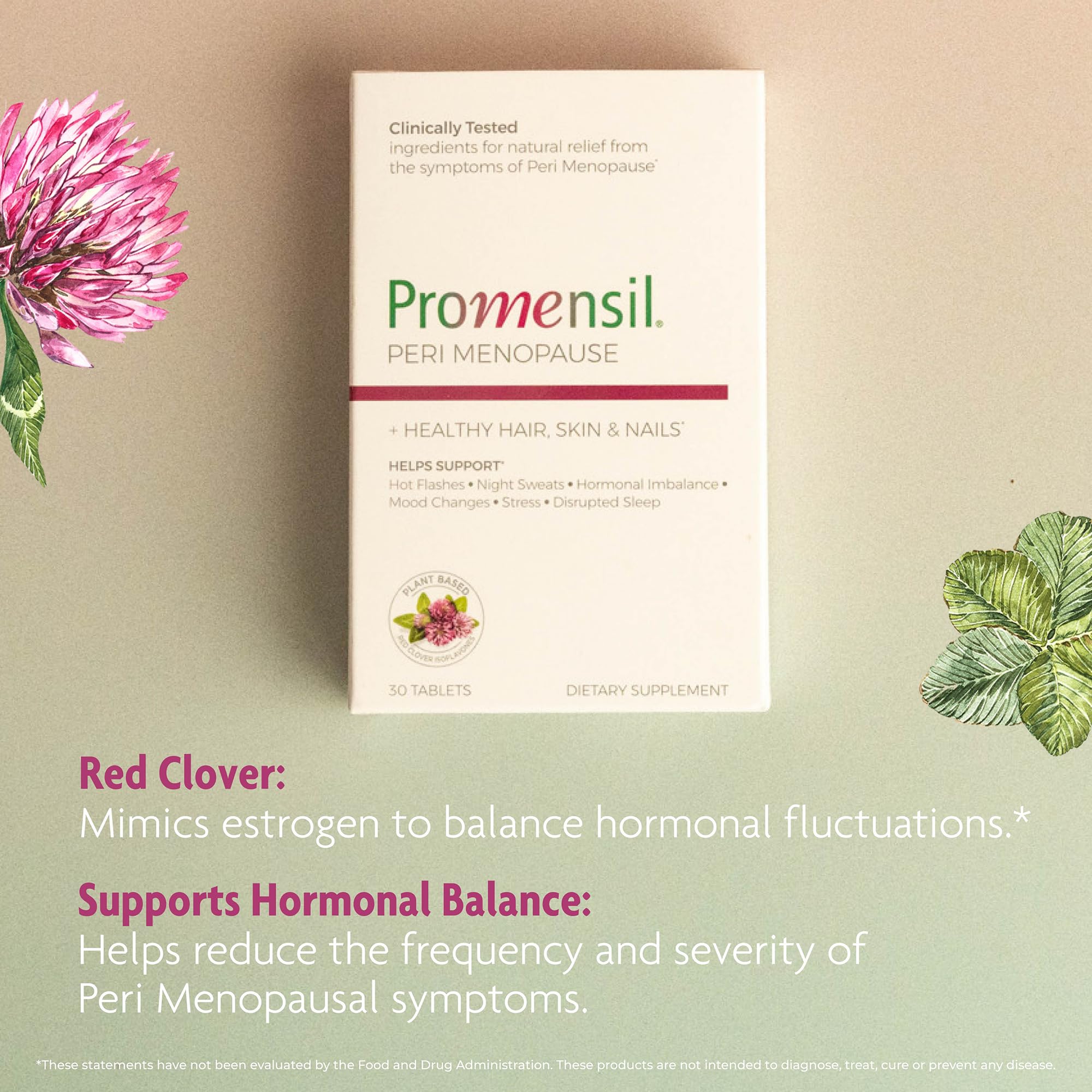 Promensil tablet swallowed with a meal as part of daily routine