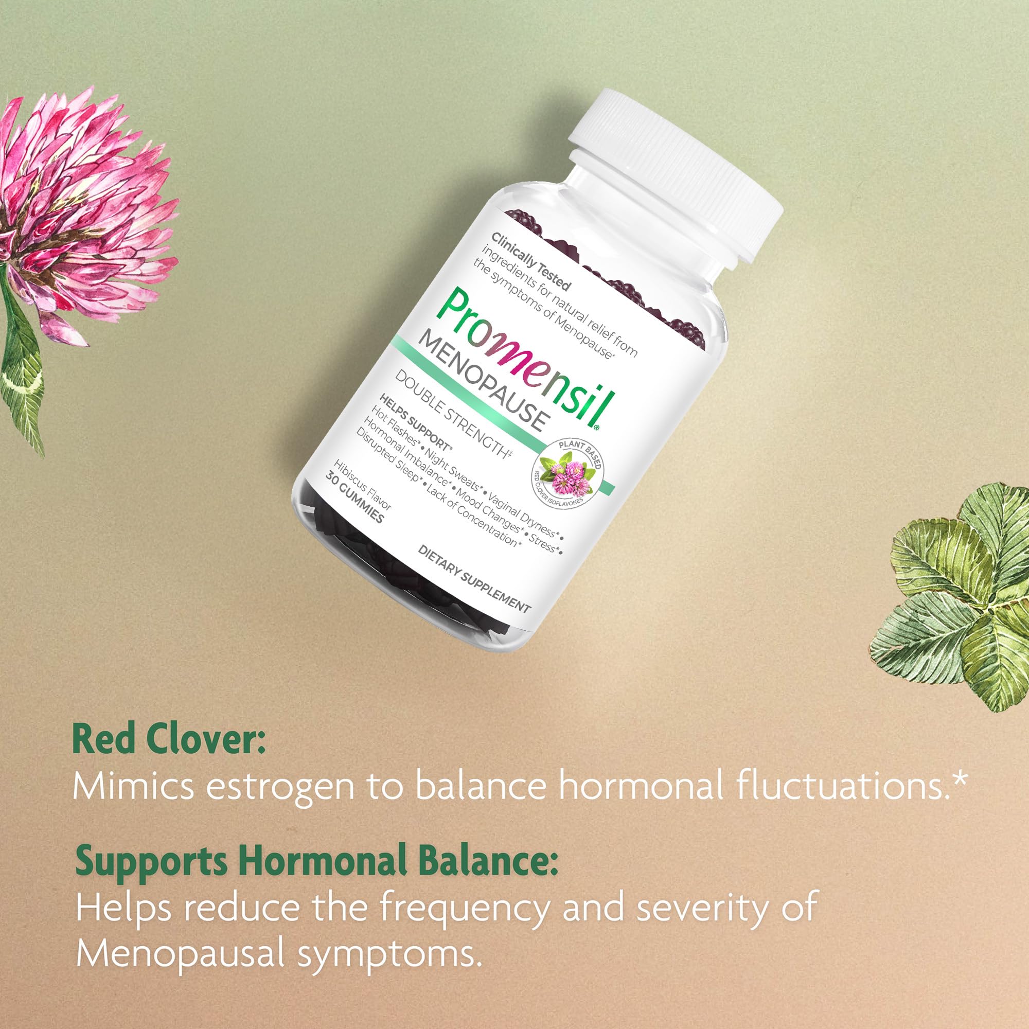 Promensil Red Clover Gummies daily dose concept: one gummy a day
