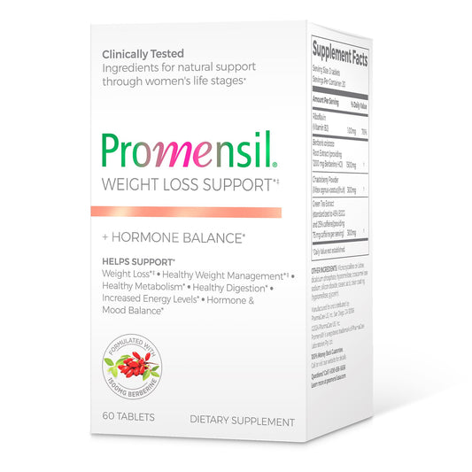 Promensil Weight Loss Support bottle front shows a trusted women's wellness blend