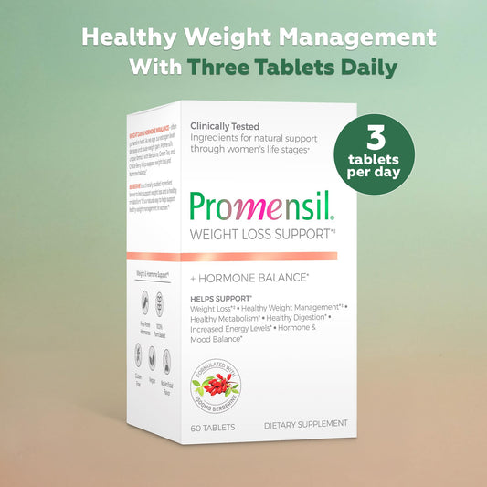 Promensil Weight Loss Support capsules closeup with berberine and green tea components