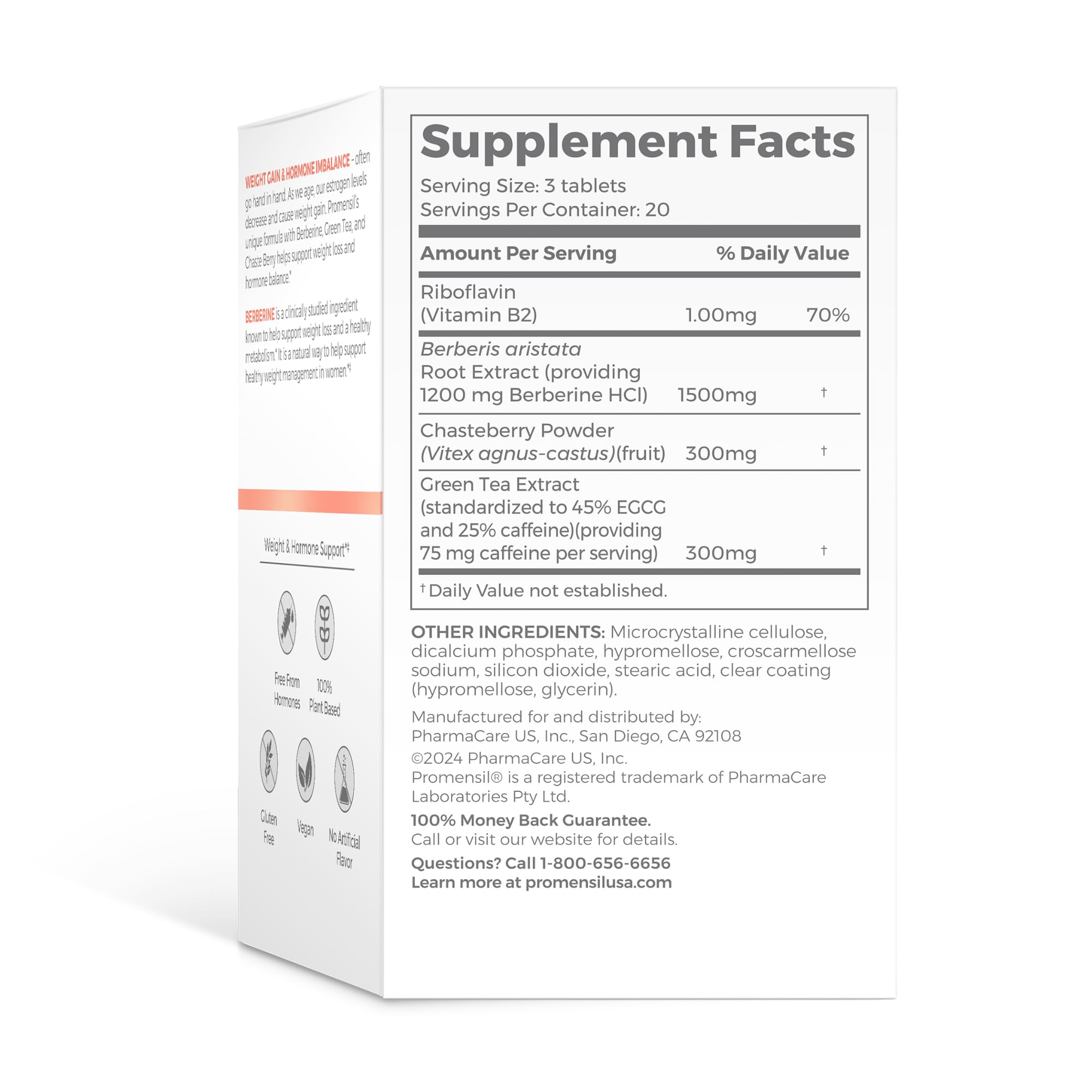 Promensil Weight Loss Support packaging box communicates quality and experience