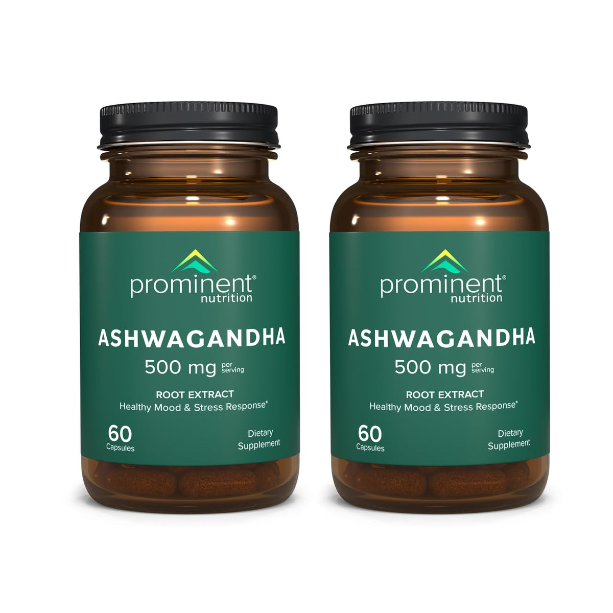 Prominent Nutrition Ashwagandha bottle for daily stress support