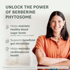 Close-up of the Berberine Phytosome label emphasizing ingredients and purity.