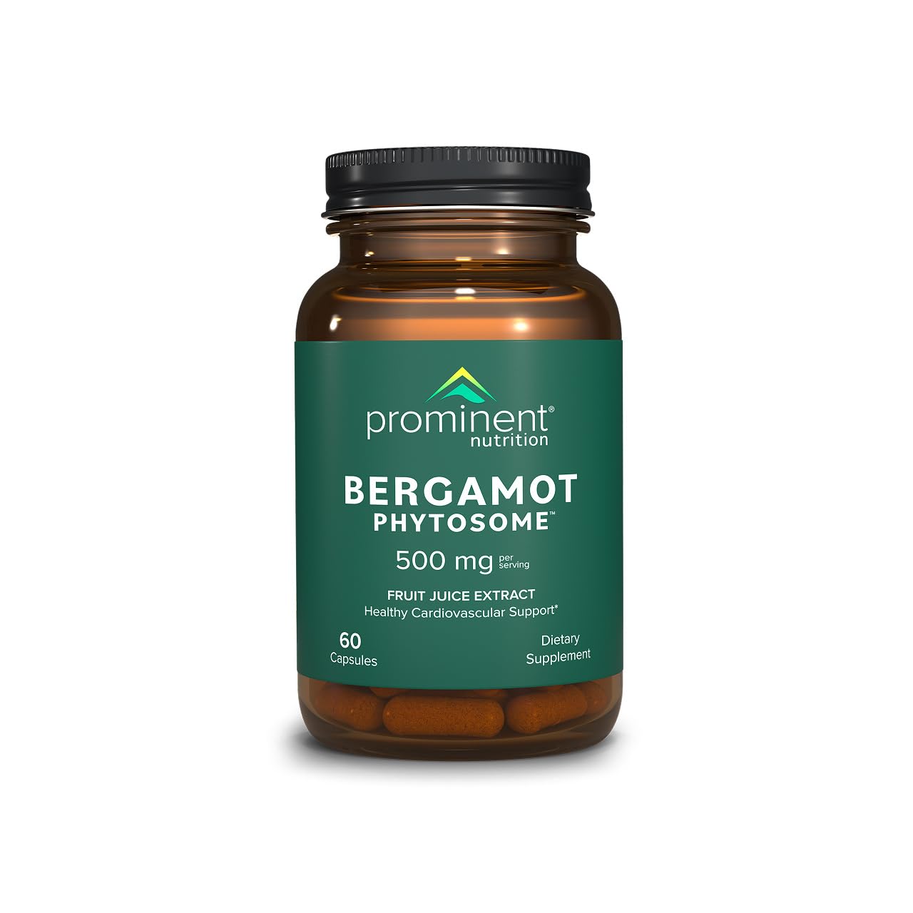 Prominent Nutrition Bergamot Phytosome bottle front highlights enhanced absorption for daily wellness.