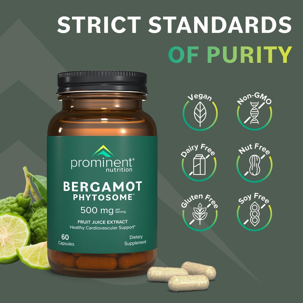 Prominent Nutrition Bergamot Phytosome packaging box confirms vegan and gluten-free status.