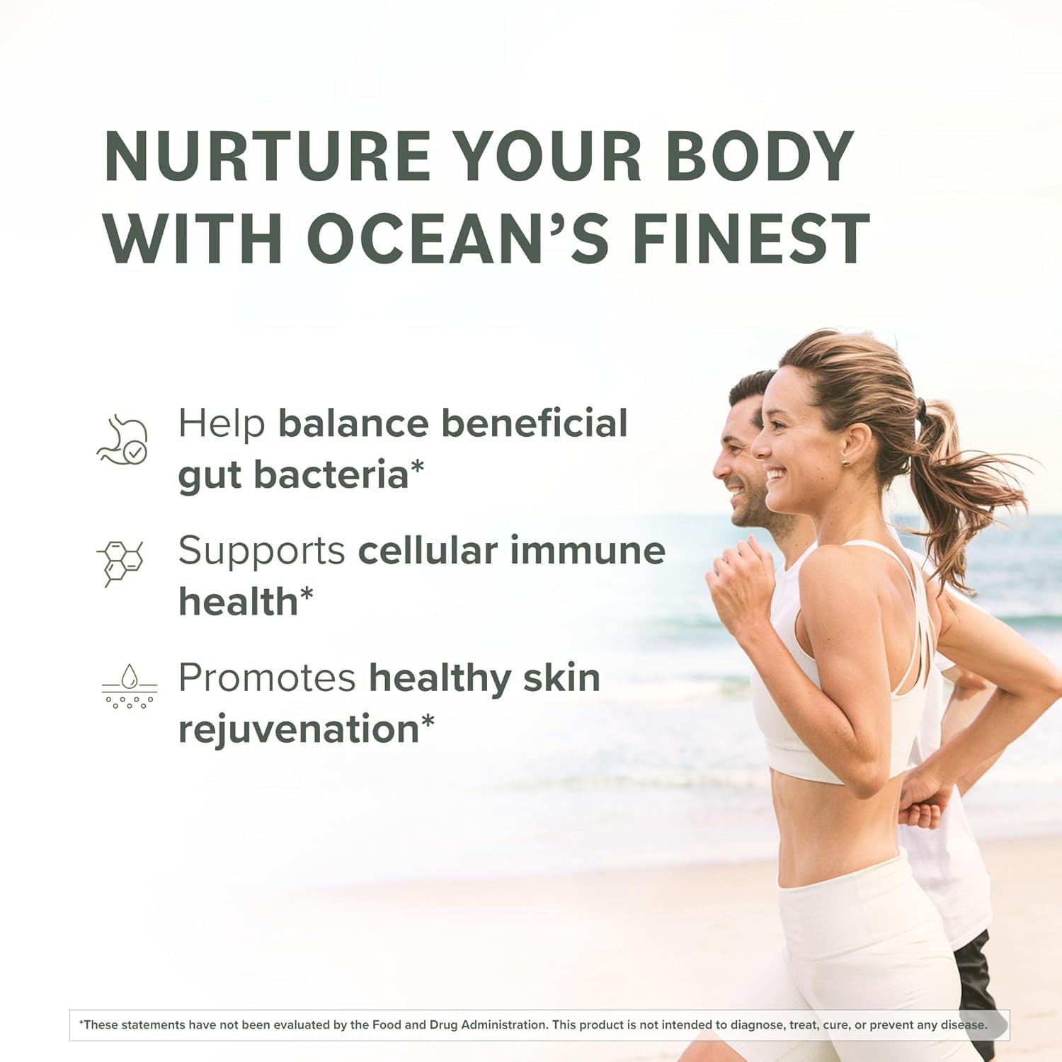 Prominent Nutrition Fucoidan label close-up showing premium brown seaweed extract for digestion support.