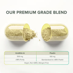 Prominent Nutrition Urolithin A + Fisetin serving size image for daily wellness