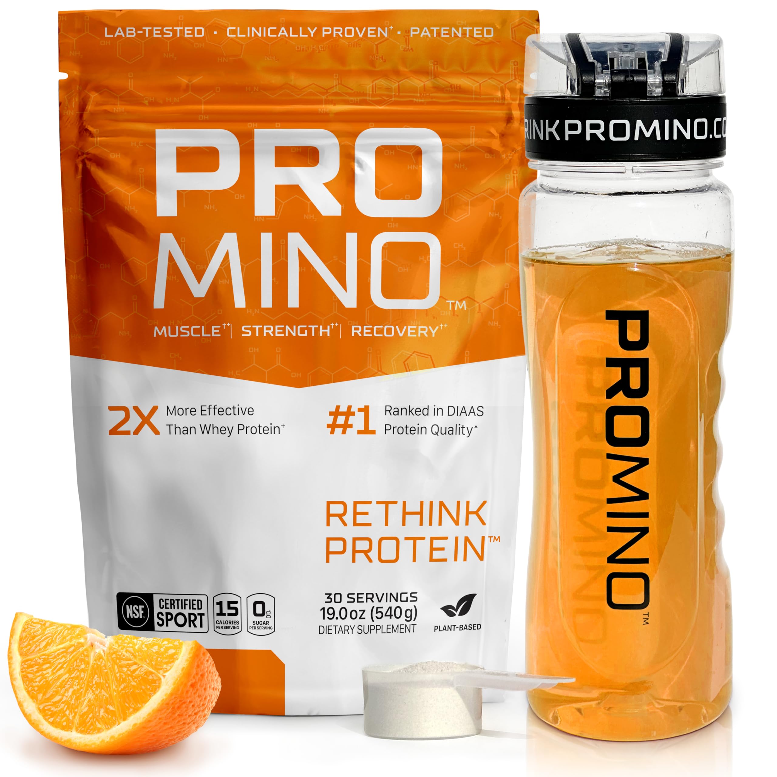 Promino raspberry flavor tub for quick post-workout recovery.