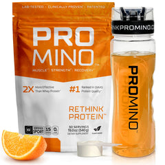 Promino raspberry flavor tub for quick post-workout recovery.