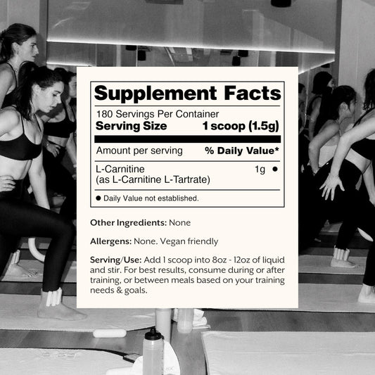 Promix L-Carnitine Powder scoop with precise dosing for steady energy
