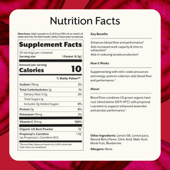 ProMix Nutrition Blood Flow beet root powder image shows organic US beet content for natural energy.
