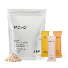 Promix Nutrition Debloat bottle front shows a clean design, signaling gut-friendly support for daily comfort.