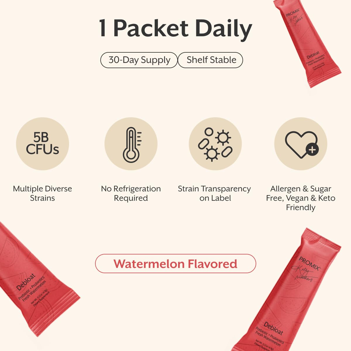 Promix Debloat Watermelon baobab fiber showcasing natural prebiotic fiber