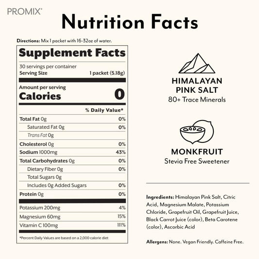 Close-up of Himalayan pink salt and minerals in ProMix Electrolytes formula