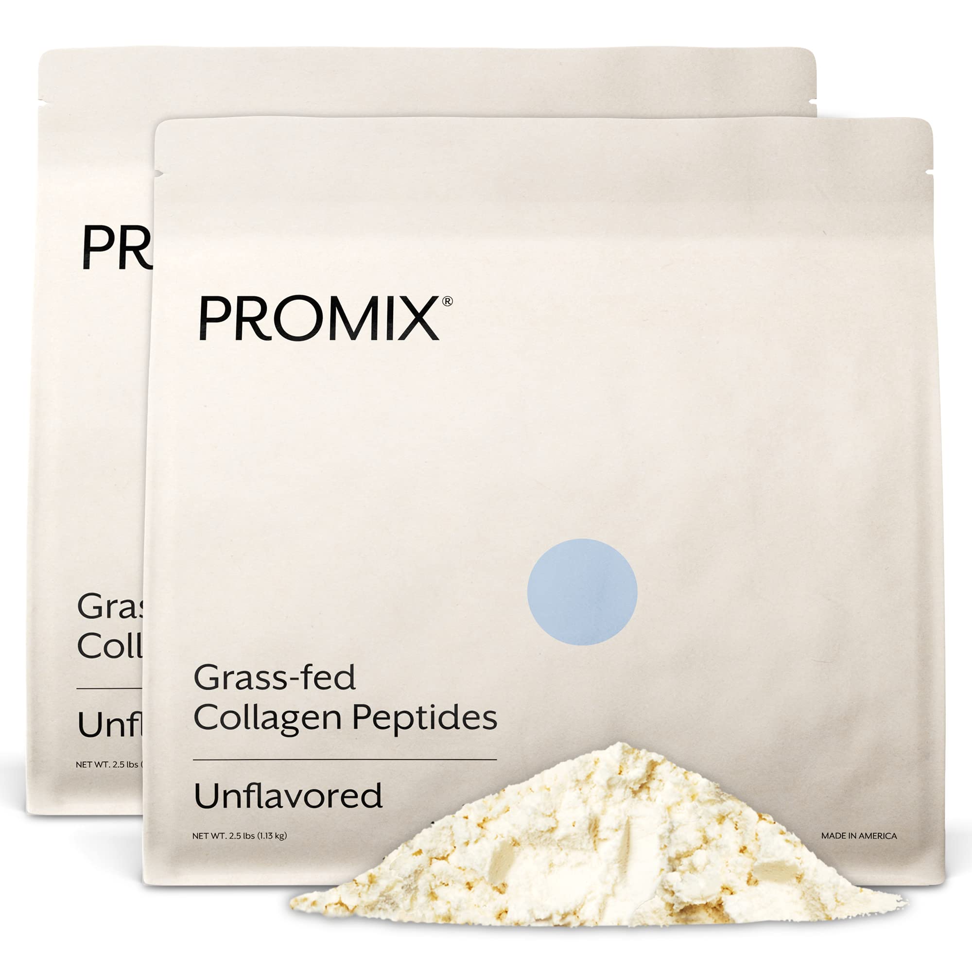 Promix Nutrition hydrolyzed collagen bottle showing grass-fed ingredients for skin and joint support