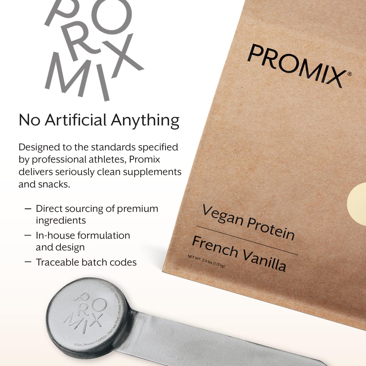 Promix packaging highlighting non-GMO, gluten-free and North American production